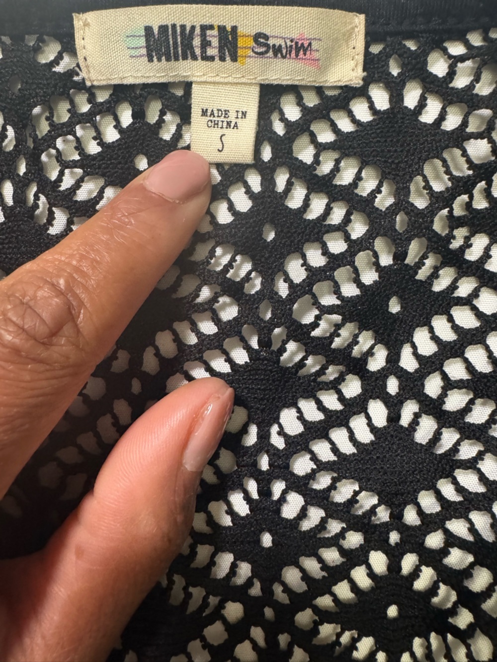 Miken Black Crochet Swim Coverup - Picture 5 of 5
